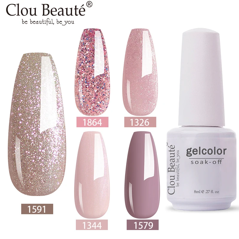 Clou Beaute 8ml 79 캔디 컬러 UV 네일 젤 폴란드어 담그기 손톱 폴란드어 젤 광택 젤 폴리쉬 핑크 베이지 젤 래커