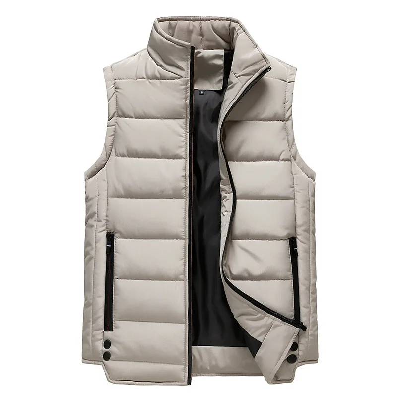 

Fashion Mens Jacket Sleeveless Vest Spring Thermal Soft Vests Casual Coats Male Cotton Men's Vest Men Thicken Waistcoat 5XL Y524