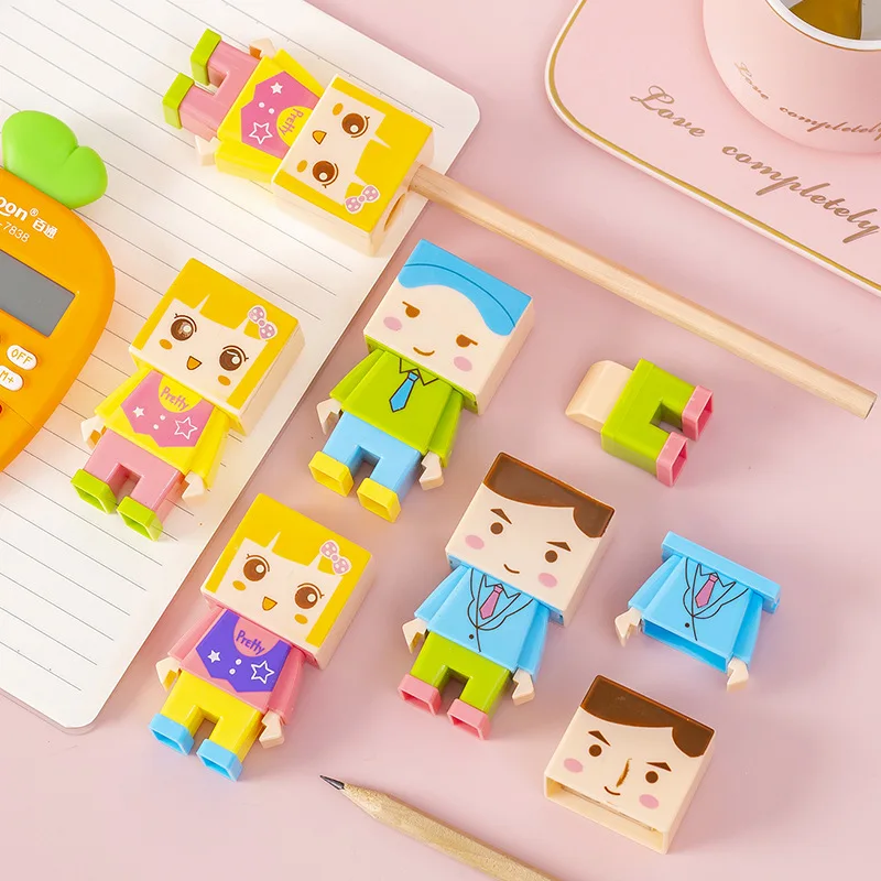 Sharpener Student Pencil Sharpener With Eraser Detachable Children Learn Gift