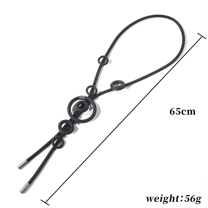 Длинное кожаное ожерелье для женщин винтажная цепь свитера черного цвета в