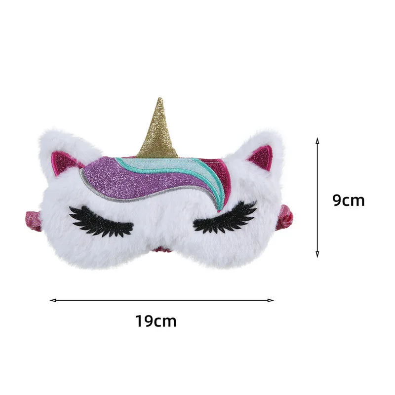 

Fashion Glitter Unicorn Plush Eye Cover Sleeping Mask Soft Eye Masks Sleep Blindfold Eyepatch Travel Relax Rest Health Supplies