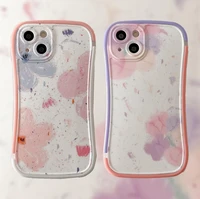 ins painted flowers phone cases for iphone 13 12 11 pro max xr xs max x lady girl fashion shockproof soft silicone shell gift