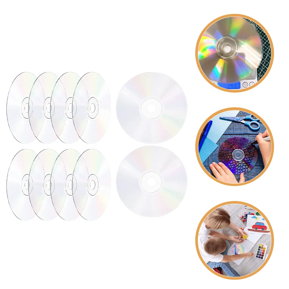 

10 Pcs Crafts Mltifunctional CD Discs Blank Cds Decorative Simple Discarded For Home Shop Plastic DIY