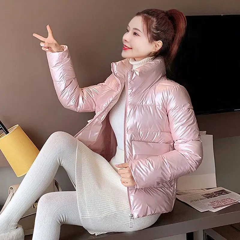 Winter Women's Parka Disposable Glossy Padded Jacket Warmth Long Sleeve Top Fashion Jacket Wholesale Winter Clothes Women New
