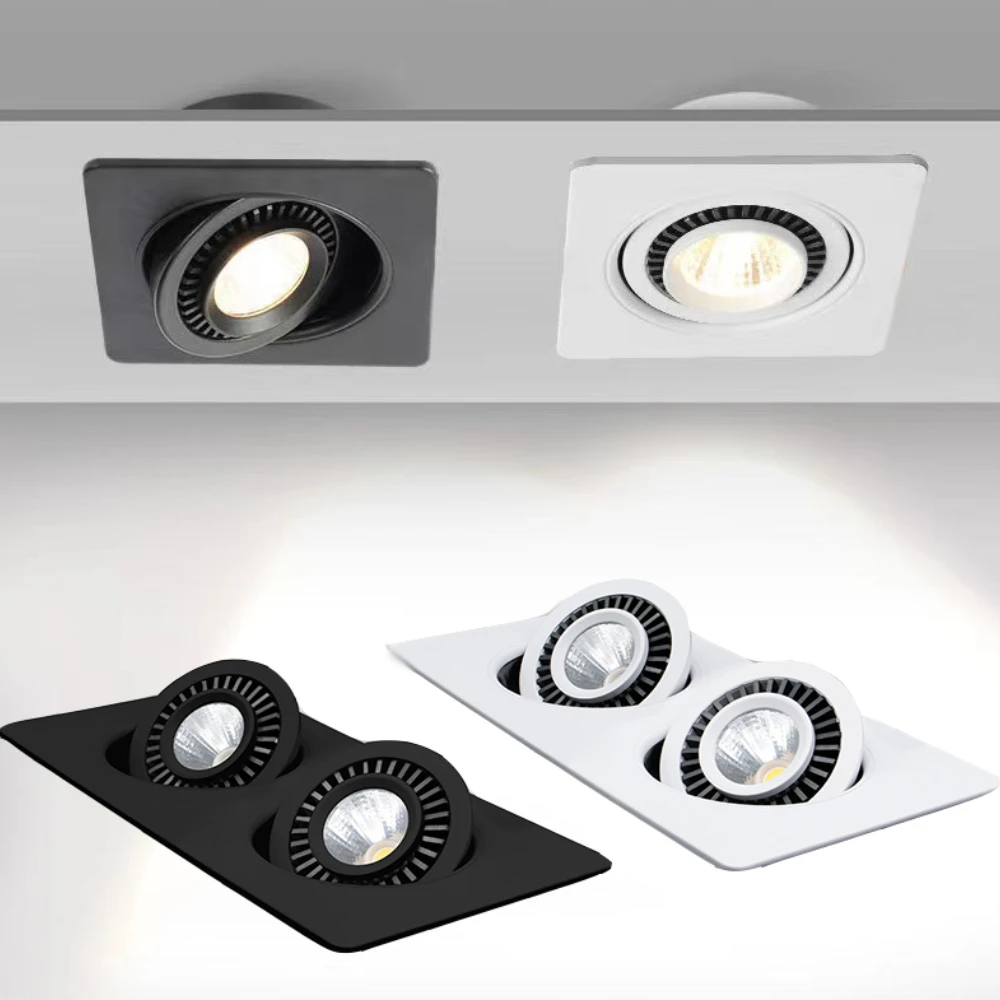 

Потолочная поворотная лампа COB, черная/белая