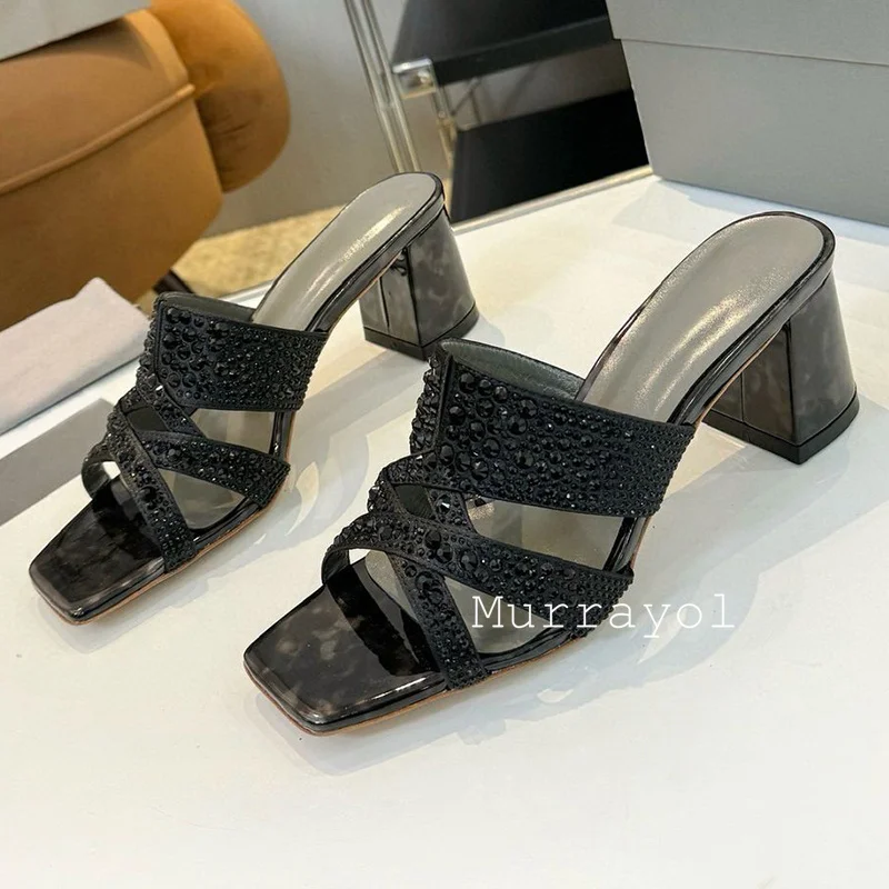 Сандалии женские из натуральной кожи на квадратном каблуке