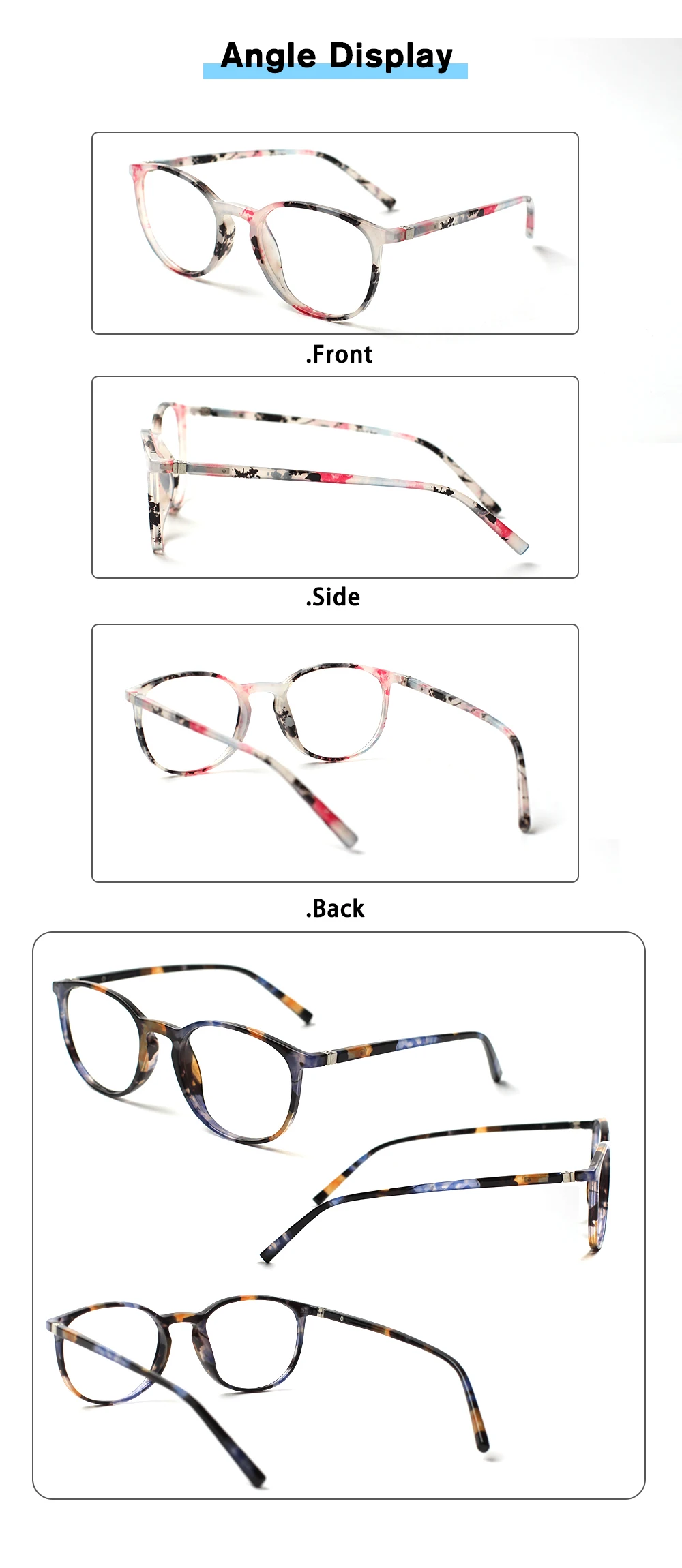 Классические очки для чтения в оправе с принтом женские высококачественные