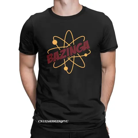 Футболка Bazinga The Big Bang Theory Мужская, винтажная хлопковая рубашка с круглым вырезом в стиле Харадзюку, модные топы