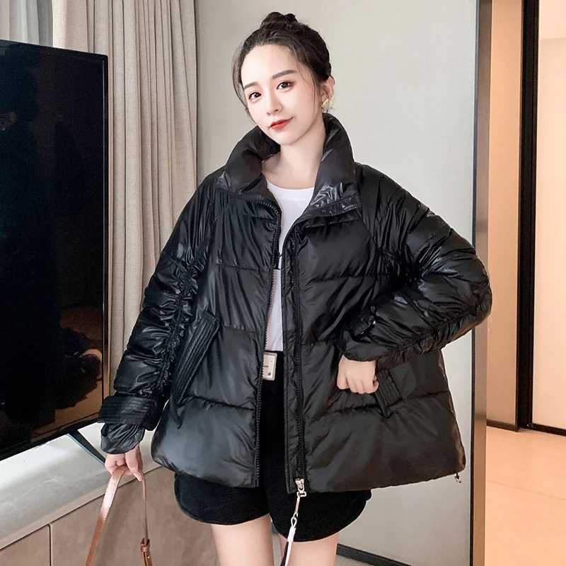 Autumn Winter Jacket Women 2022 Fashion A-line Down Cotton Padded Coat Female Clothing Casual Short Parkas Women