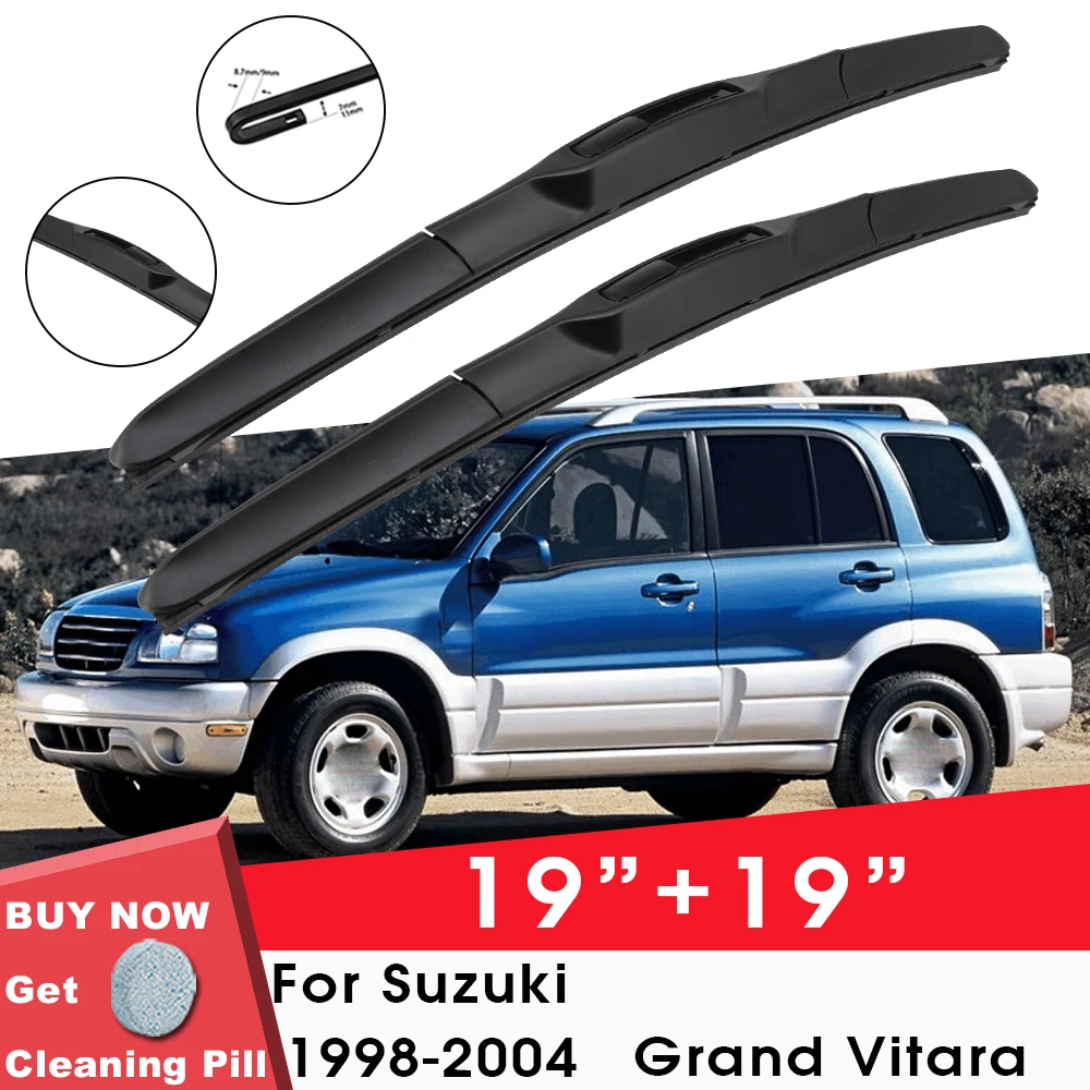 

Car Wiper Blade Front Window Windshield Rubber Wiper For Suzuki Grand Vitara 1998-2004 19"+19" LHD RHD Car Accessories