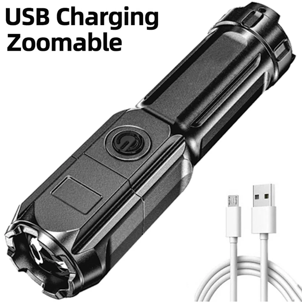 

XPE LED Portable ABS Flashlight 1200mAh Built-In Battery USB Rechargeable