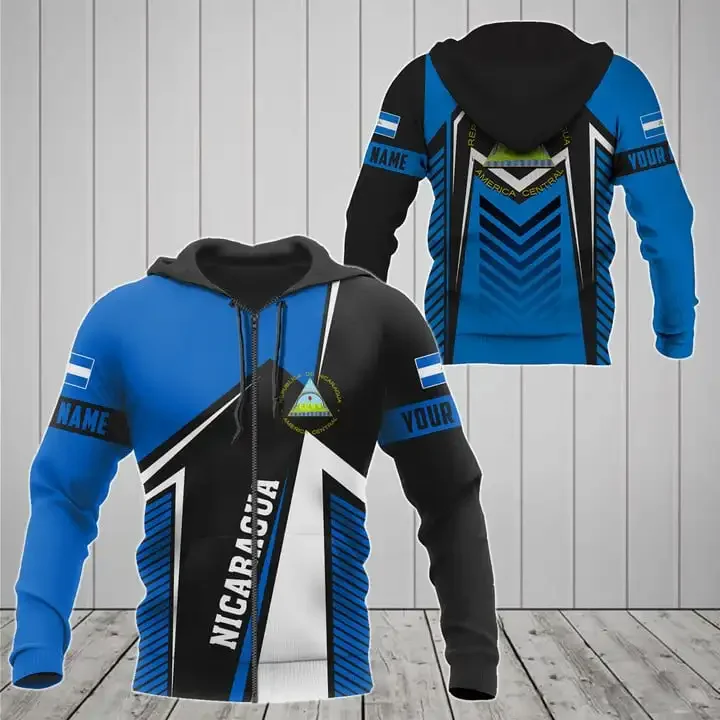 Новейший пуловер в стиле ретро с флагом страны Никарагуа мужской/домашний