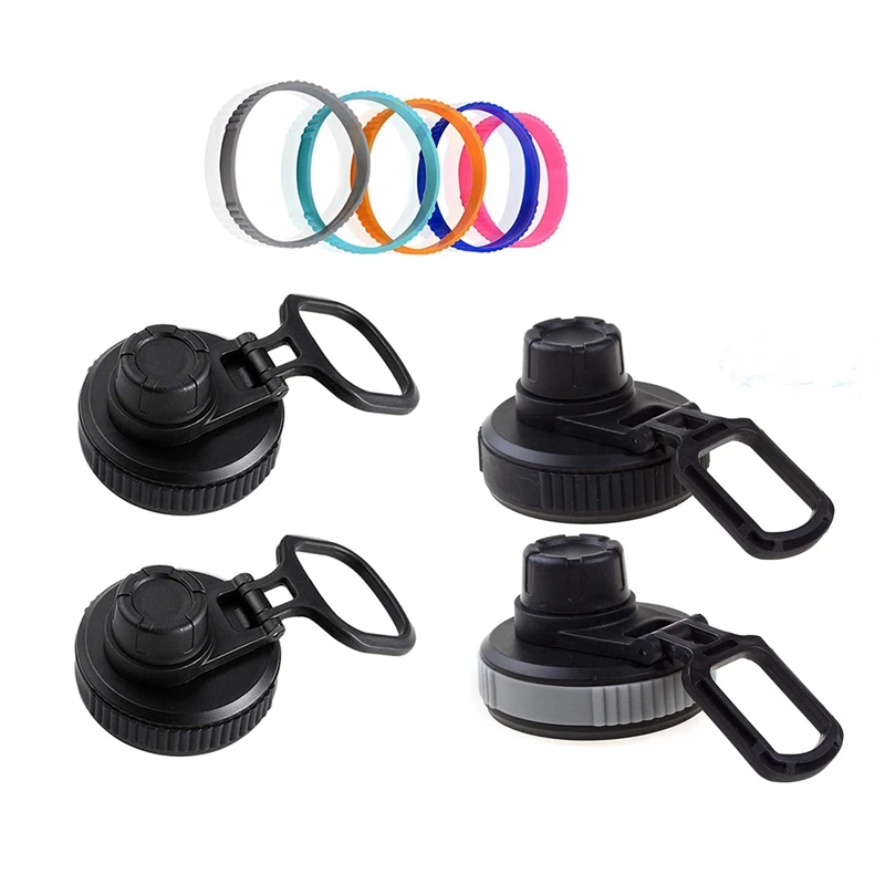 

4 шт. колпачок сопла для гидро фляги с широким горлышком Спортивная бутылка для воды с 5 цветными кожаными кольцами