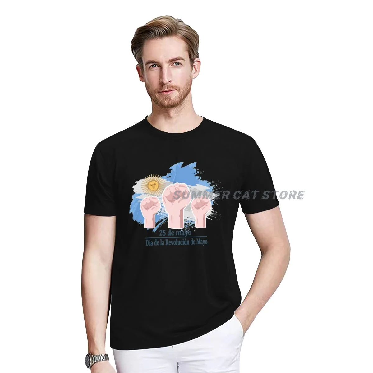 

Футболка Мужская/Женская хлопковая с круглым вырезом и короткими рукавами