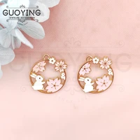 10pcs alloy charm cartoon garland rabbit pendant earrings diy keychain bracelet pendant jewelry accessories keychain charms