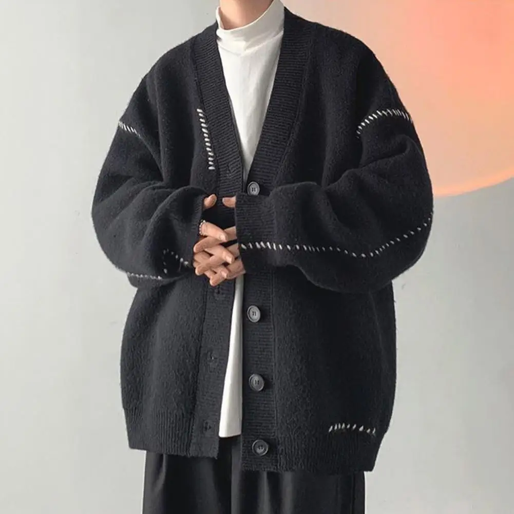 

Мужское однобортное пальто с V-образным вырезом и защитой от пиллинга