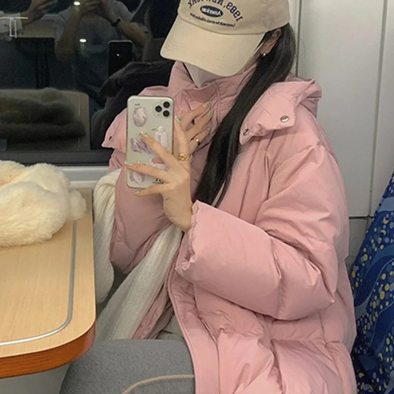 

Длинное пальто, зимняя легкая пуховая куртка, новинка 2023, розовые пуховики для женщин, модная одежда, женские пуховики LM485