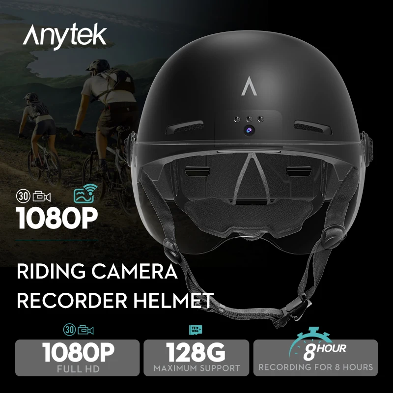 Anytek 2MP 1080P водонепроницаемый шлем спортивная видеокамера DV для езды на велосипеде
