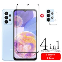 4 in 1 for samsung a23 glass for samsung a23 glass hd 9h full glue cover screen protector for samsung galaxy a 23 a23 lens glass