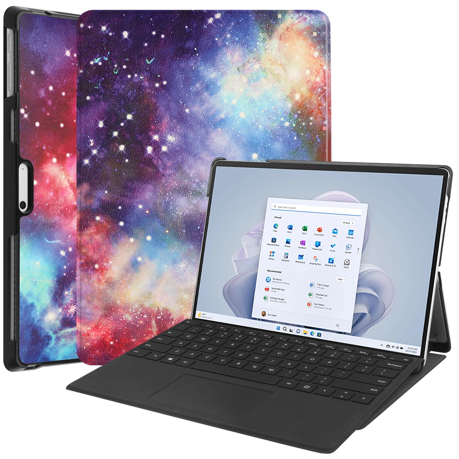 

Leather Cover for Microsoft Surface Pro 9 Pro9 Tablet Ultra Slim PU Book Flip Case