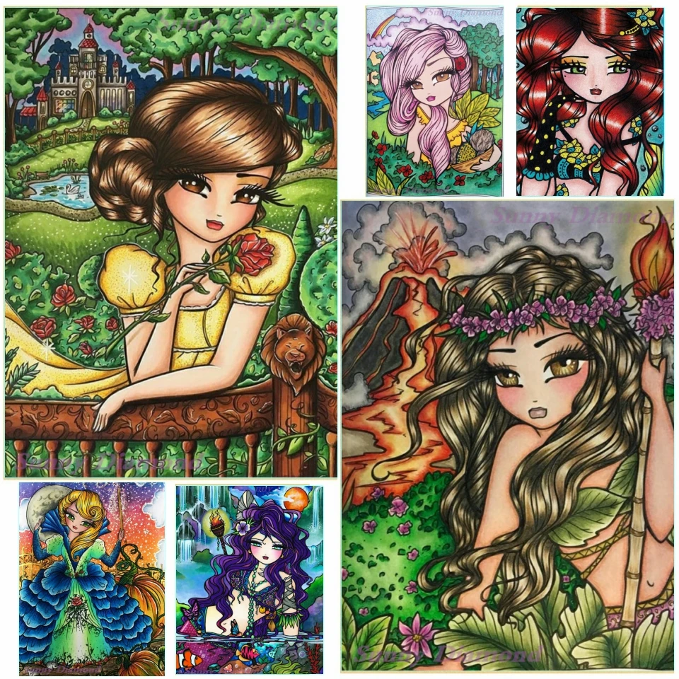 5D Diy Diamond Painting Kits New Cartoon Big Eyes Girl Portrait Full Round Dirll Embroidery Mosaic HD Cross Stitch Handmade Glue