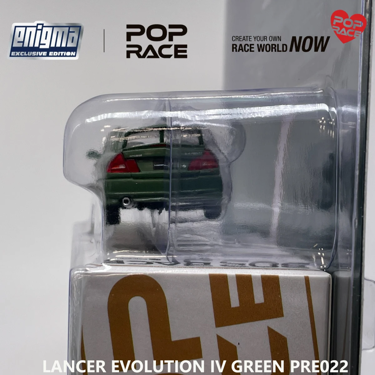 Фото Блистерная упаковка Pop Race PRE022 1:64 Lancer Evolution IV Green Enigma Эксклюзивная коллекционная модель автомобиля из сплава JDM Седан №5
