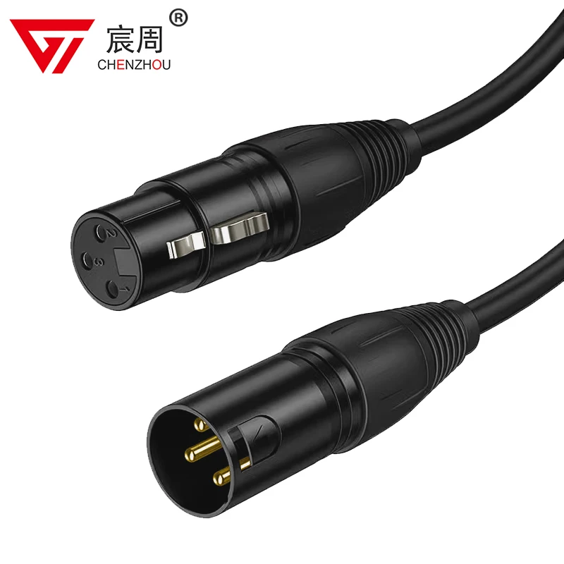 XLR 3-контактный разъем для аудиокабеля микрофона кабеля черный DMX