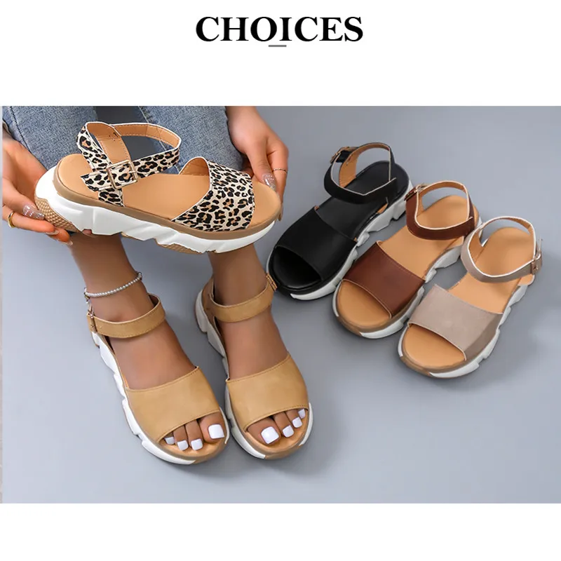 

Large Size 43 42 Yards 2022 Summer New Fashion High-heeled Platform Sandals Women's Word Buckle Fish Mouth Beach Sandals Women