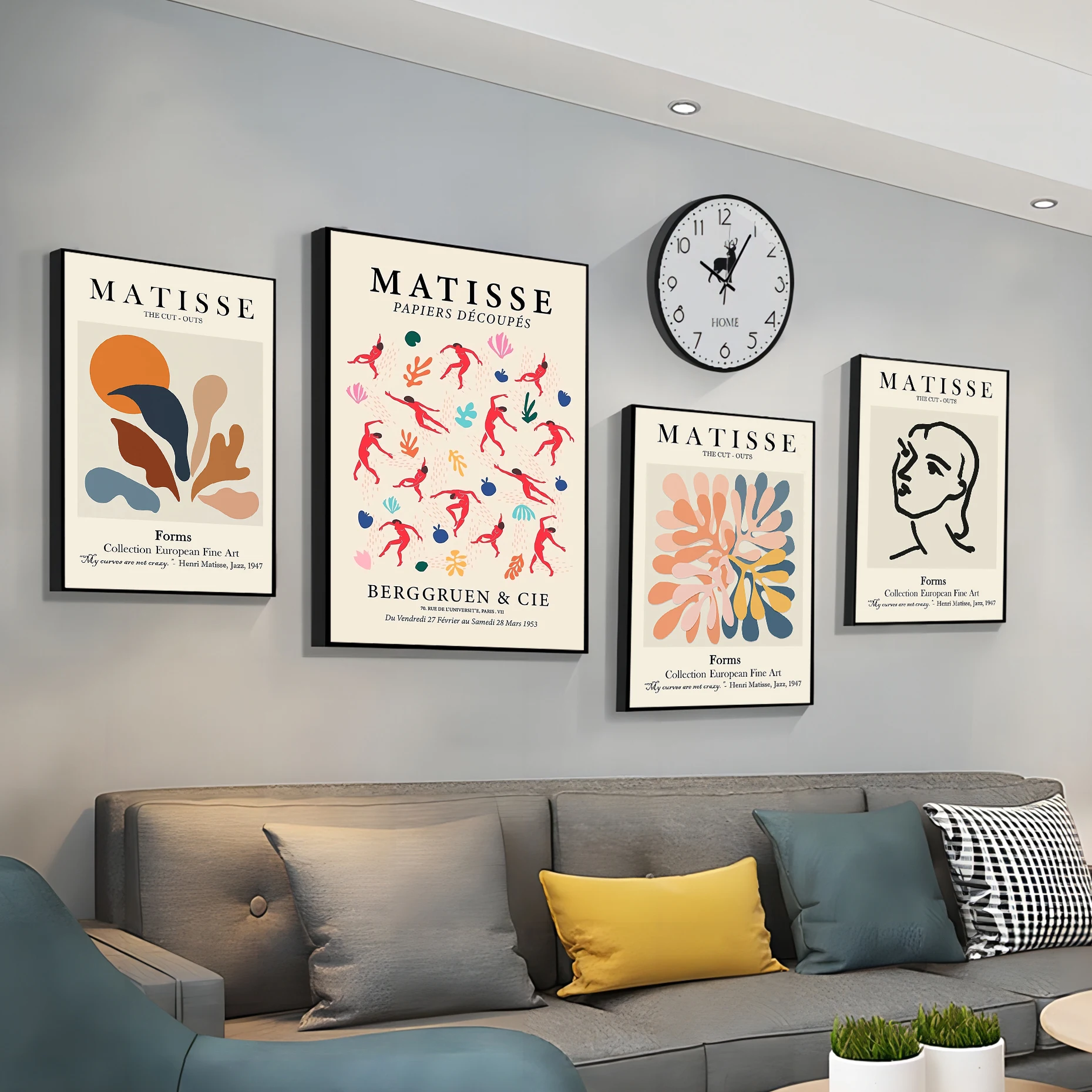

Abstract Matisse Line Face Coral Leaves Vintage Posters Sticky HD Quality Wall Art Retro Posters For Home Stickers Wall Painting