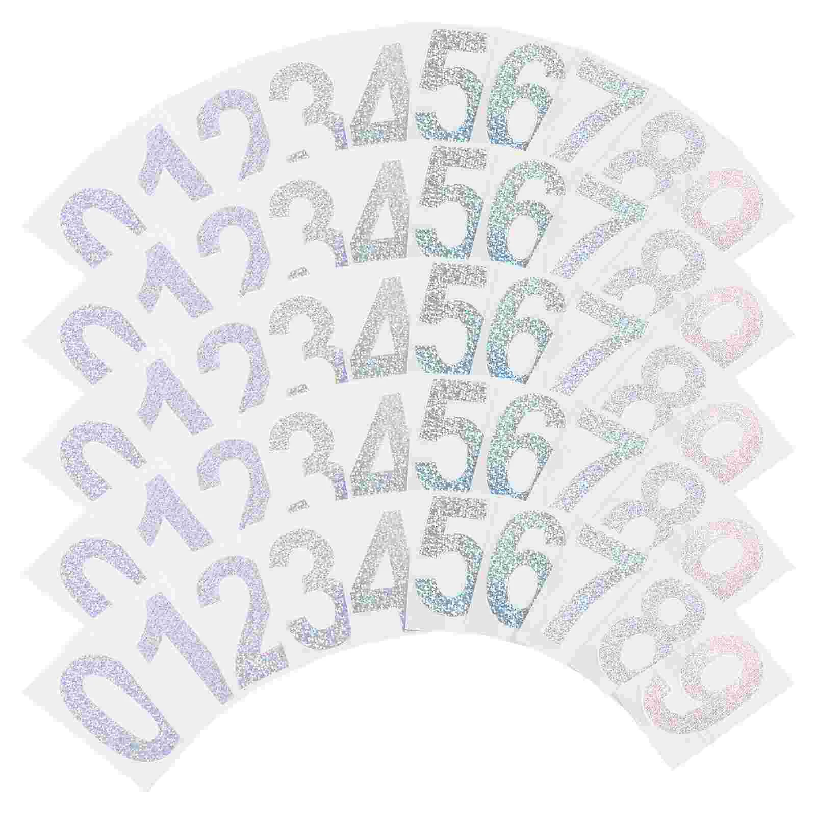 

5 Sets Water Proof Stickers Number Reflective Mailbox Numbers Adhesive Self Decal