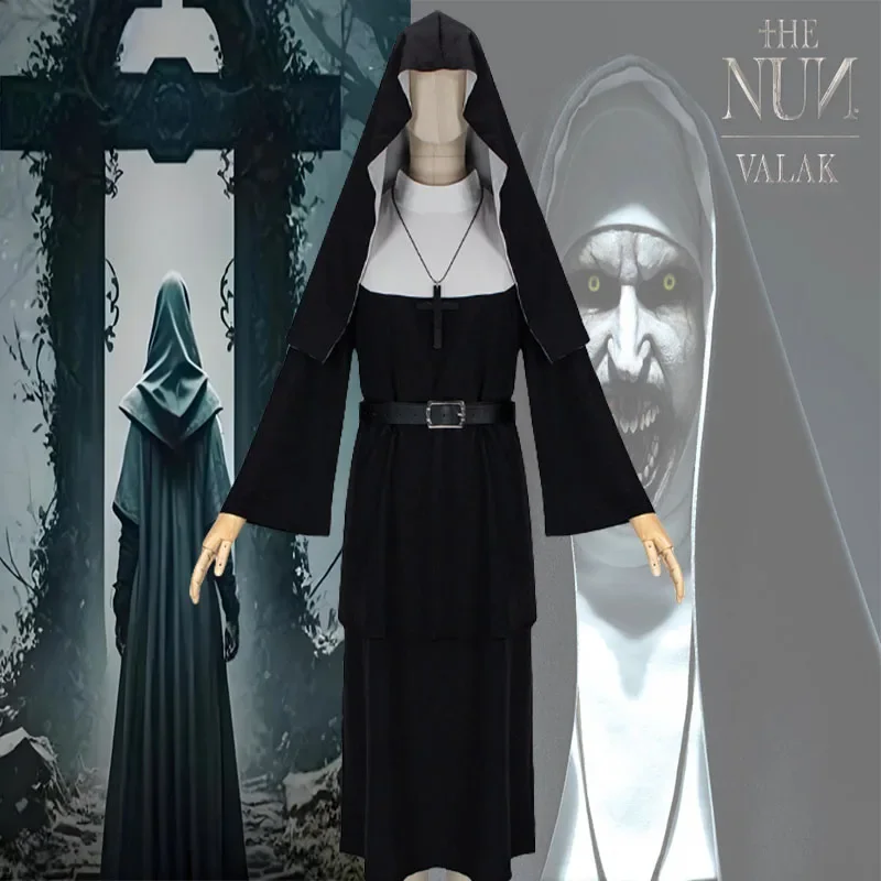 Костюм Монахини для косплея на Хэллоуин фильмы ужасов христианская