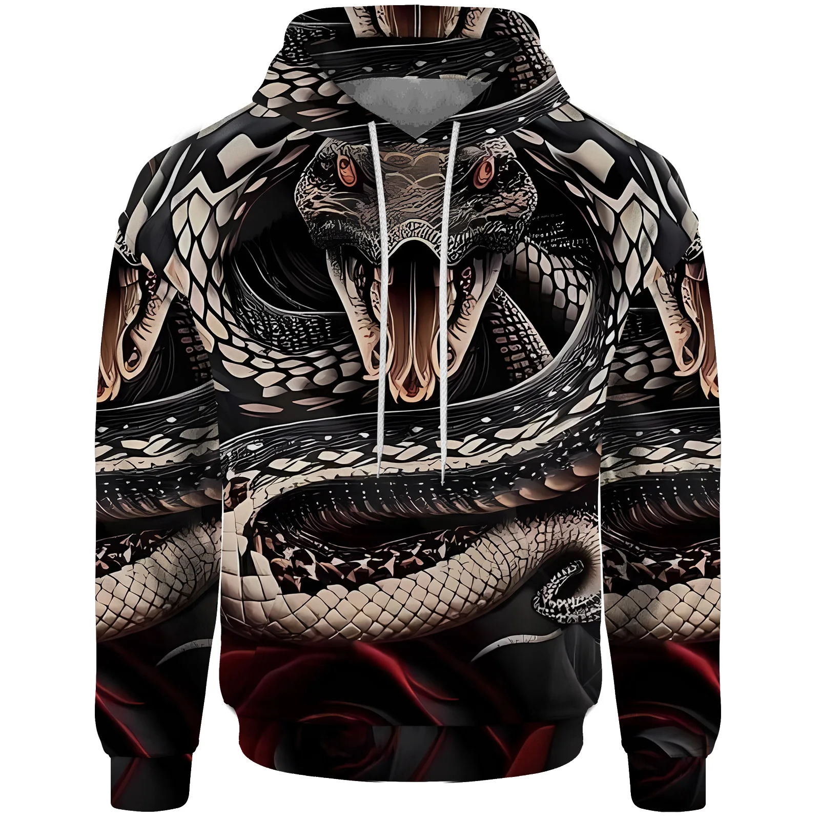 Толстовка с принтом змеи осенняя мужская одежда осенний новый стиль модная