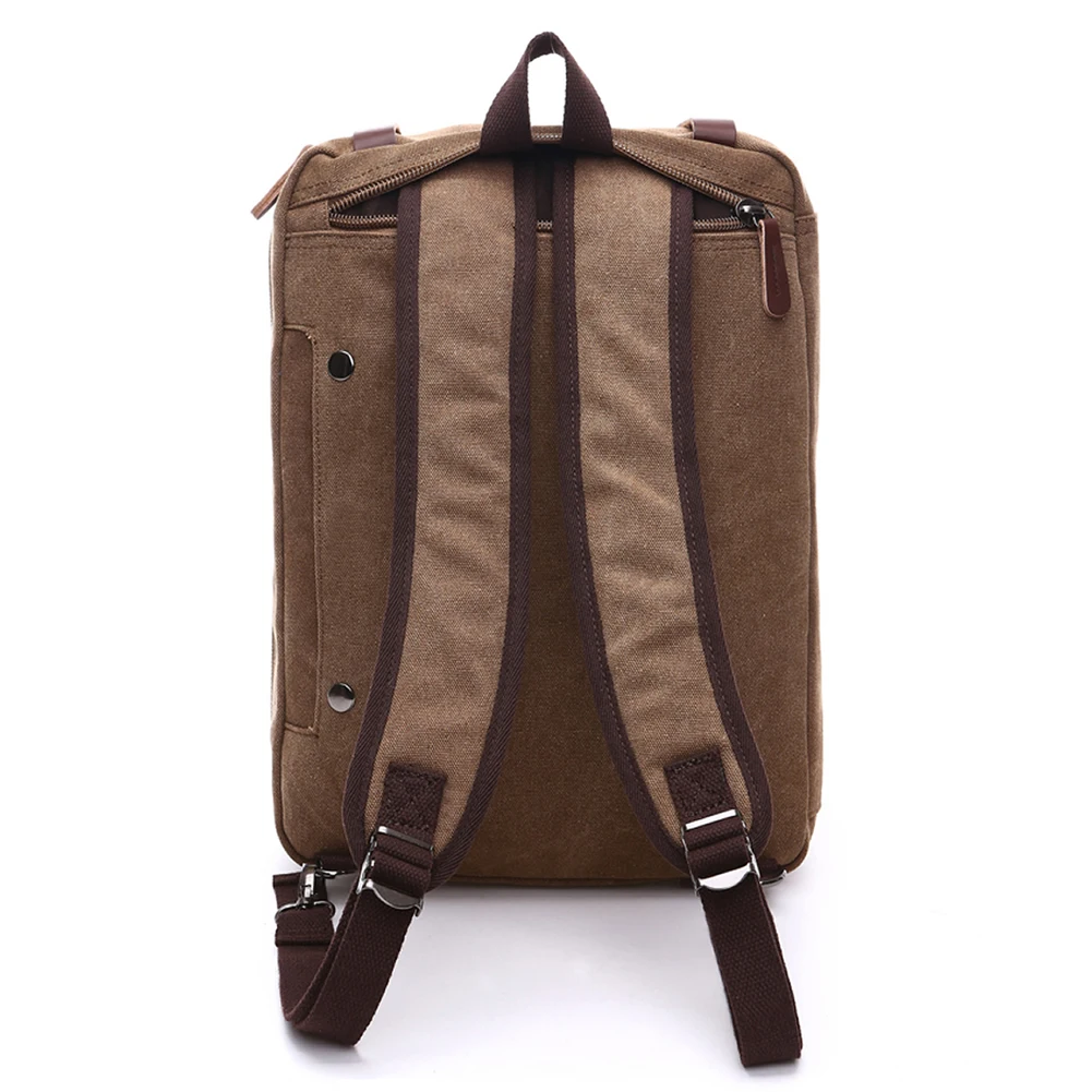 GNWXY New Casual Canvas Bags Business Briefcase Hand Crossbody Backpack Three Purpose Bag Size17 Inch Laptop Bag Big/Small Size