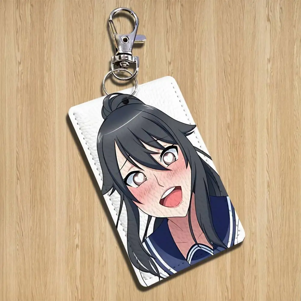 Брелок-держатель для карт Yandere Simulator Ayano Aishi, подходит для проездных, банковских карт, бейджей, кошельков, с текстурным узором (art.: 3920d9451fb30) - 3920d9451fb30