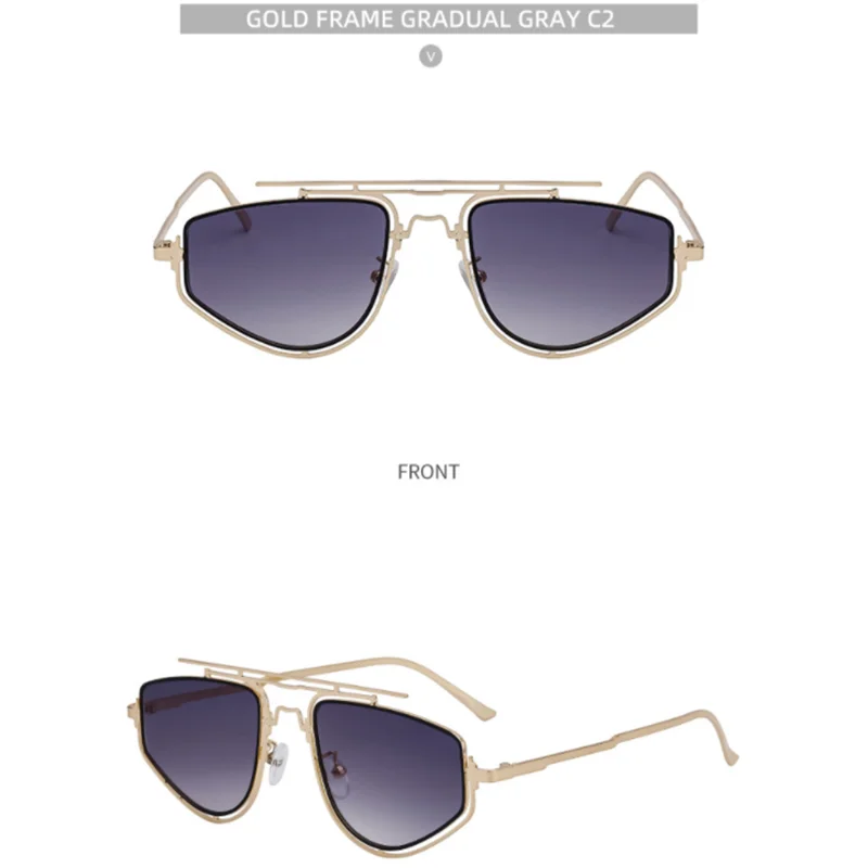 2024. Модные мужские солнцезащитные очки Ice blue с металлическим вырезом элегантные