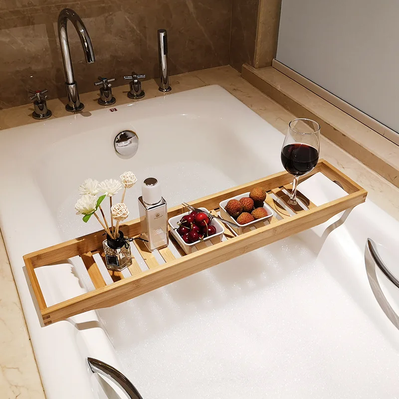 

Bamboo Extension Antiskid Bathroom Multi Function Bathtub Shelf Toilet Spa Bath Shelf Bathtub Tray Bathtub Accessories
