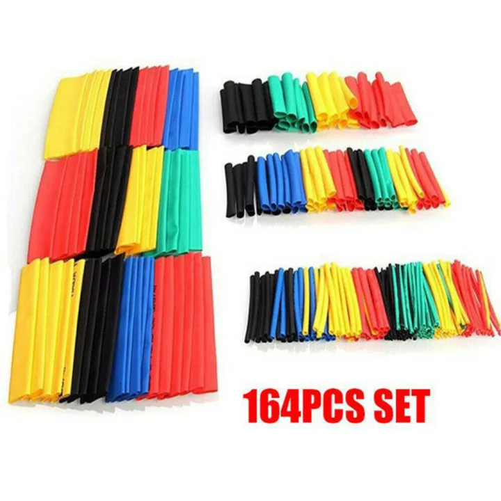 

164pcs Heat Shrink Tubing Electric Insulation Tube Heat Shrink Wrap Cable Sleeve Shrinkage Rate 2:1 Polyolefin Shrink Tubes