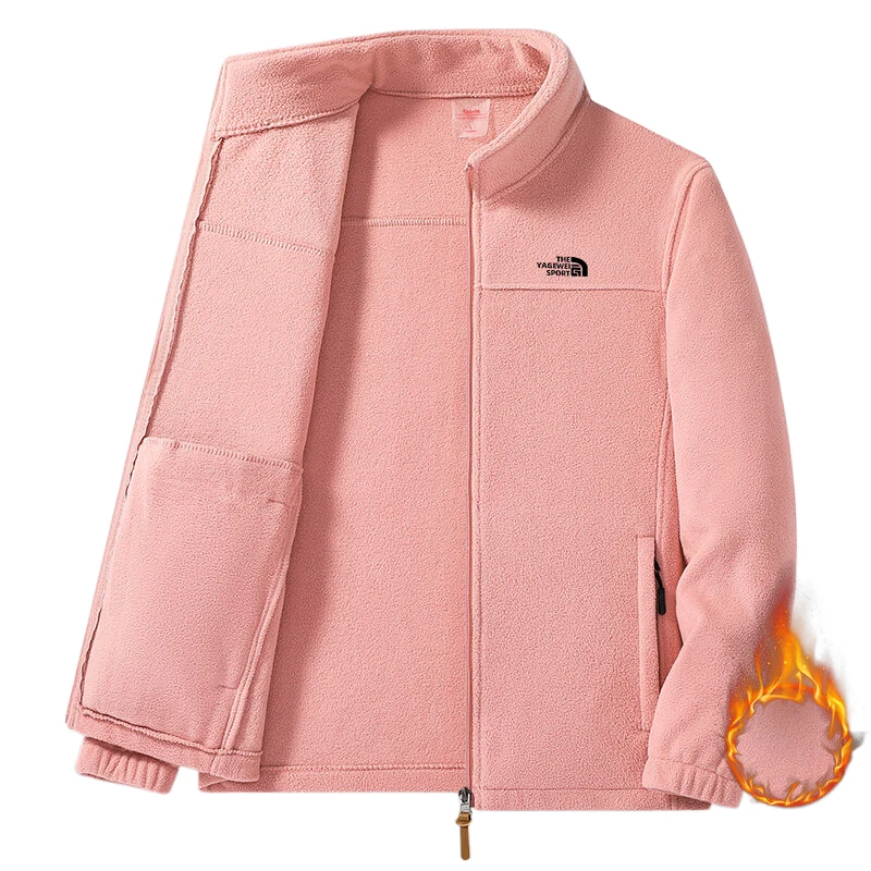 

The Standing Neck Zipper Fleece Sweater For Woman Outdoor Thick Keep Warm Coat OverSized M-4XL Sports Jackets Woman's Clothing