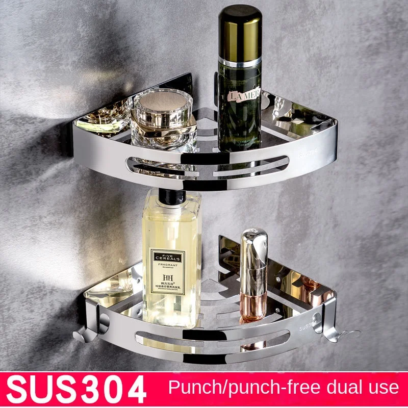 Треугольная полка из нержавеющей стали 304 201 без перфорации для ванной комнаты