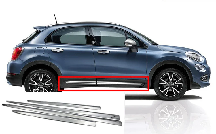 

For Fiat 500X 2015 2016 2017 2018 ABS CHROME SIDE DOOR BODY MOLDING TRIM COVER LINE GARNISH STICKER ACCESSORIES