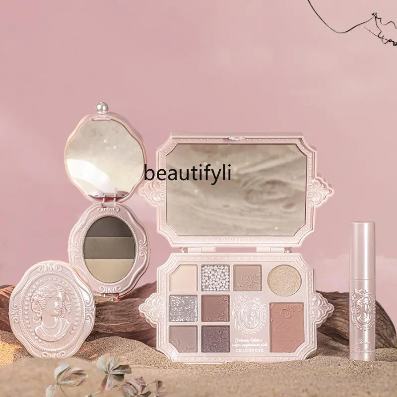 

Набор для макияжа yj, тени для век, губная помада, глазурованная губная помада, цвет земли