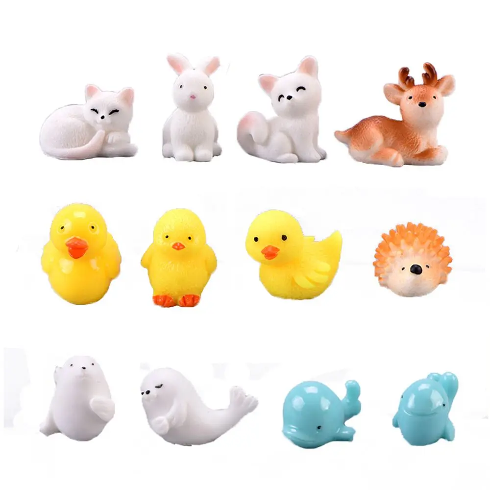 

Micro Landscape Fairy Garden Accessories Animals Figurines Miniature Rabbit Hedgehog Frog Cat Deer Chicken Duck