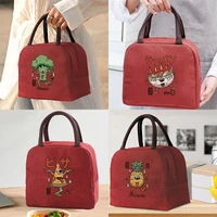 portable lunch bag cooler thermal insulated tote zipper travel picnic food container bags for work lunch box cute monster series