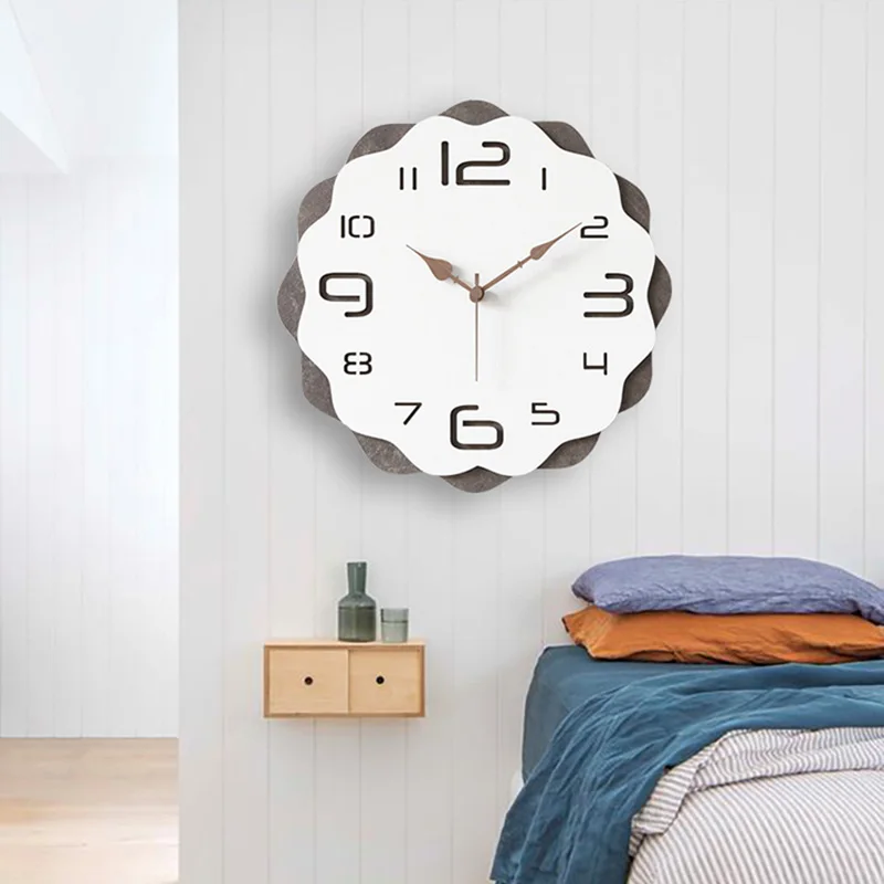 Minimalist Nordic Wall Clock Living Room Large Wooden Silent Wall Clock Modern Design Reloj Pared Grande Classic Room Decor
