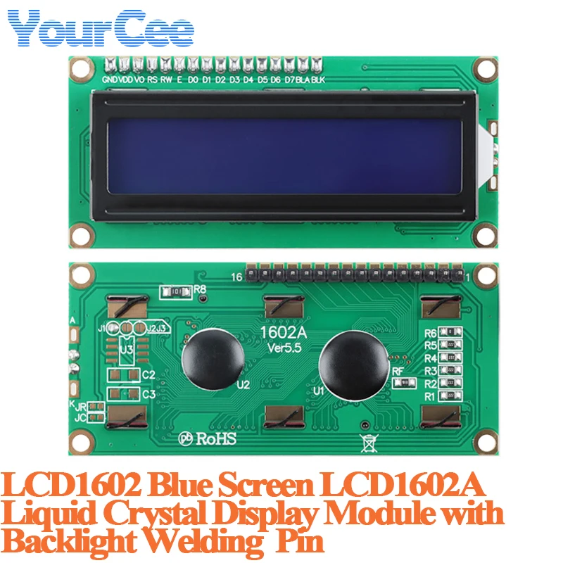 Фото ЖК-дисплей LCD1602 LCD2004 желто-зеленый/синий с адаптерной платой, интерфейсом I2C IIC, модулем LCD1602A LCD2004A с подсветкой №4