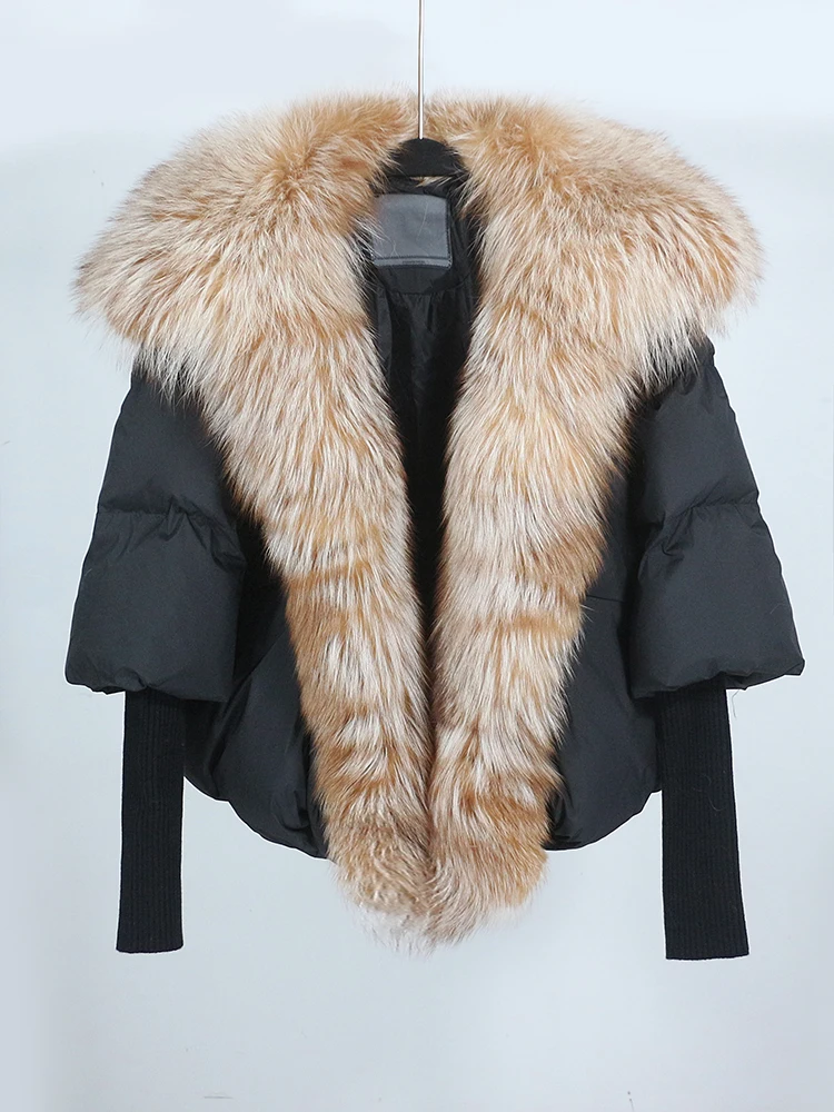 2023 White Duck Down Jacket Winter Women Warm Loose Coat Natural Real Fox Fur Collar Thick Luxury Outerwear New Fashion