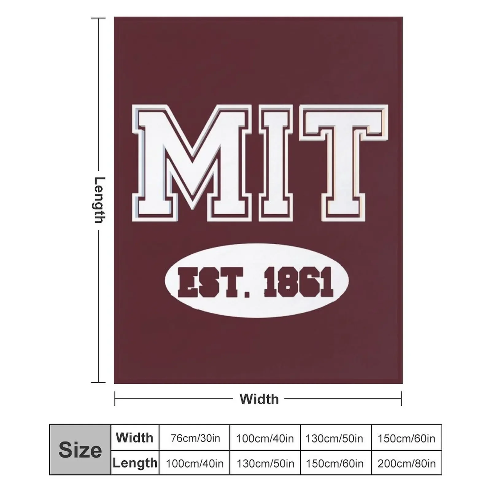 MIT EST 1861 |   Плед MASSACHUSETTS VARSITY, уютное одеяло для сна, подарок для мамы и папы (art.: 3920dc2332bdf) - 3920dc2332bdf