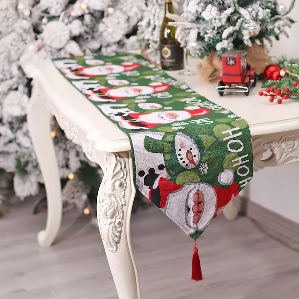 

Christmas Table Runner Old Man/snowman For Hotel Shop Bar Desktop Coffee Table Atmosphere Decoration Merry Christmas Decor