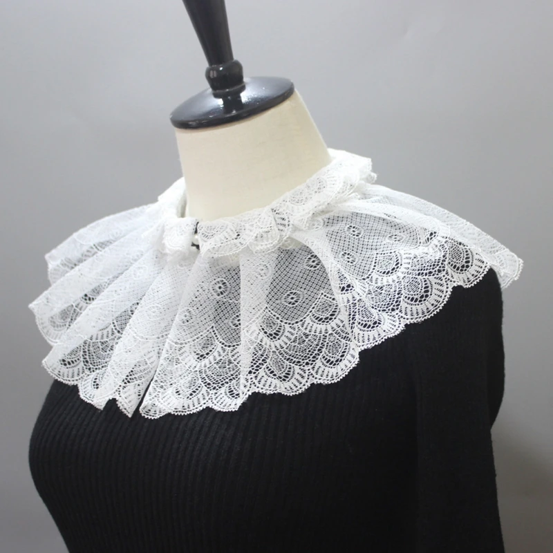 Женская кружевная шаль с перьями павлина большой двухслойный воротник лацканами