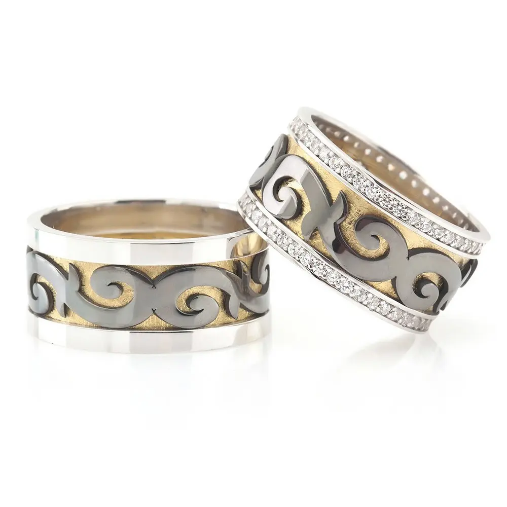 

Classic Pattern 925 Sterling Silver Couple Wedding Rings